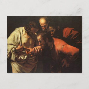 Incredulity of St. Thomas by Caravaggio Postcard