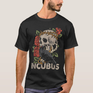 Incubus Crow Left Skull Flower Halloween Costume  T-Shirt