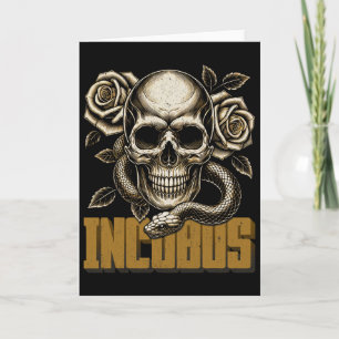 Incubus Skull And Snakes With Roses Dark Vintage H Card
