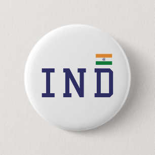 IND India Flag in Tricolor Desi Indian Patriotic 6 Cm Round Badge