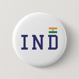 IND India Flag in Tricolor Desi Indian Patriotic 6 Cm Round Badge