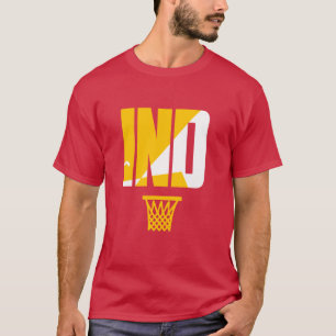 IND Retro Basketball Art Blue T-Shirt
