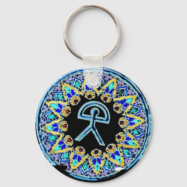 Indalo Man Cermaics, Almeria, Spain Key Ring (Front)