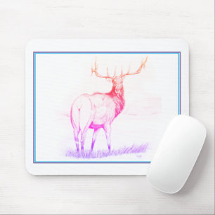 Indecision w/border (elk drawing/rainbow) mouse mat