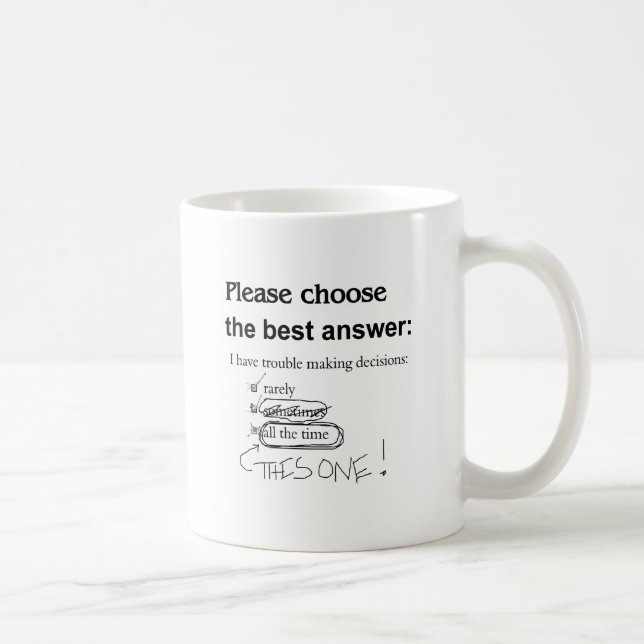 Indecisive - Trouble Making Decisions Coffee Mug (Right)