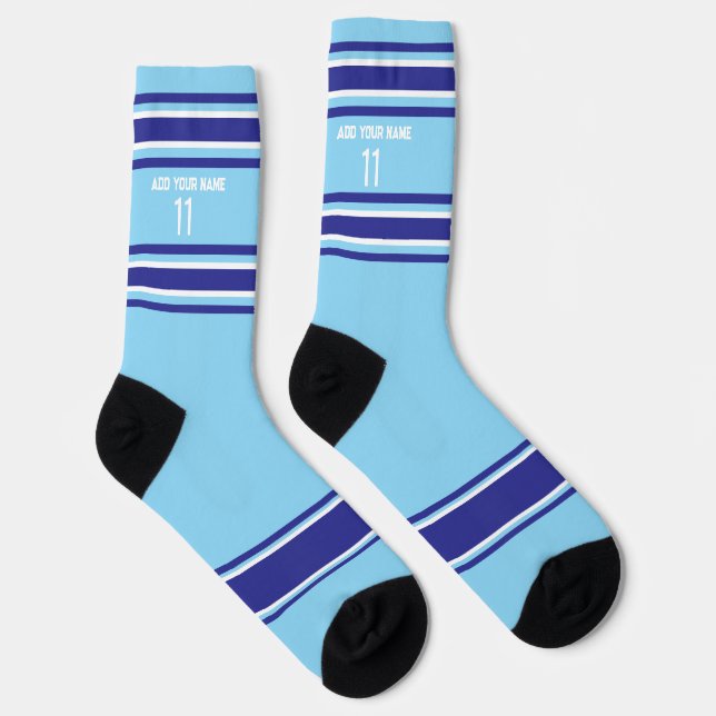 Indego and blue & orange - Name Number Socks (Right)