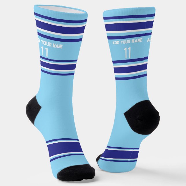 Indego and blue Sport Jersey - Name Number Socks (Angled)
