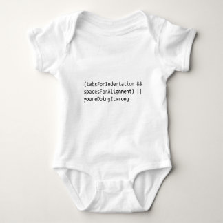 Indentation is a serious matter. baby bodysuit