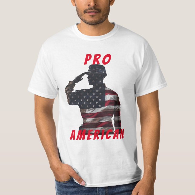 Indepence Day | 4th of July| Pro American Soldier T-Shirt (Front)