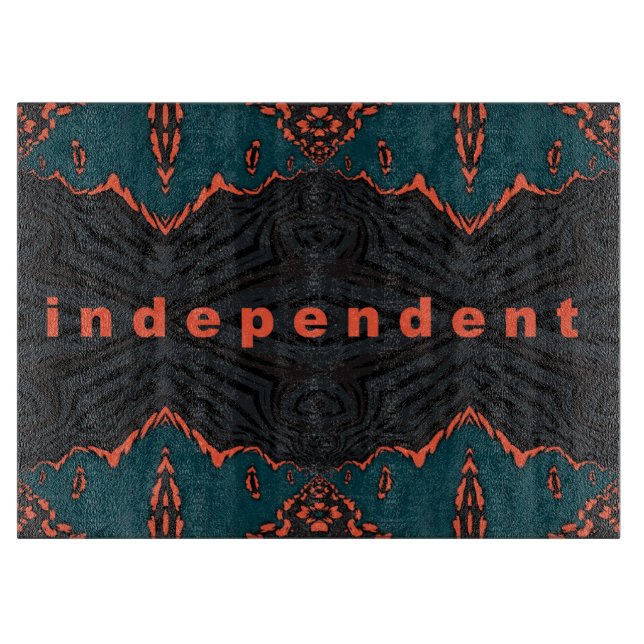 Independant and Proud in dark green and orange Cutting Board (Front)