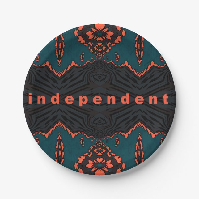 Independant and proud  paper plate (Front)