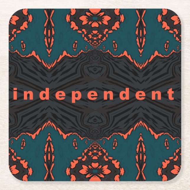 Independant and proud square paper coaster (Front)