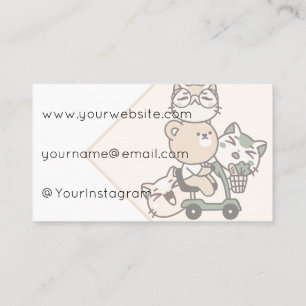 Independant Bear Shopping on a Mobility Scooter Business Card