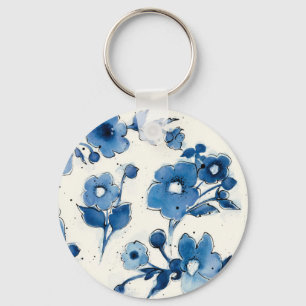 Independant Blue Blooms Key Ring