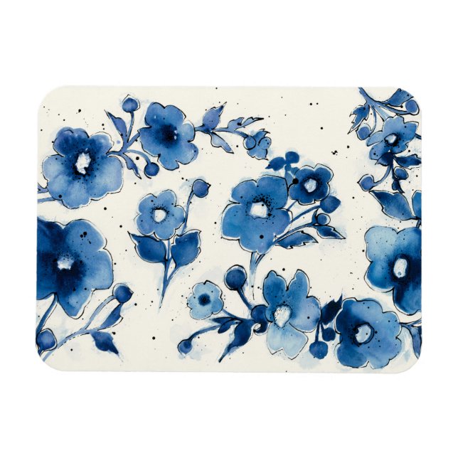 Independant Blue Blooms Magnet (Horizontal)