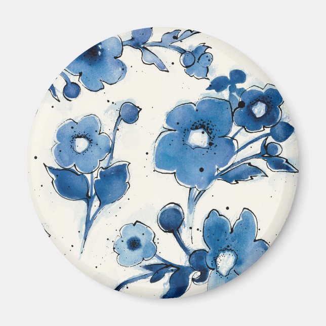 Independant Blue Blooms Magnet (Front)