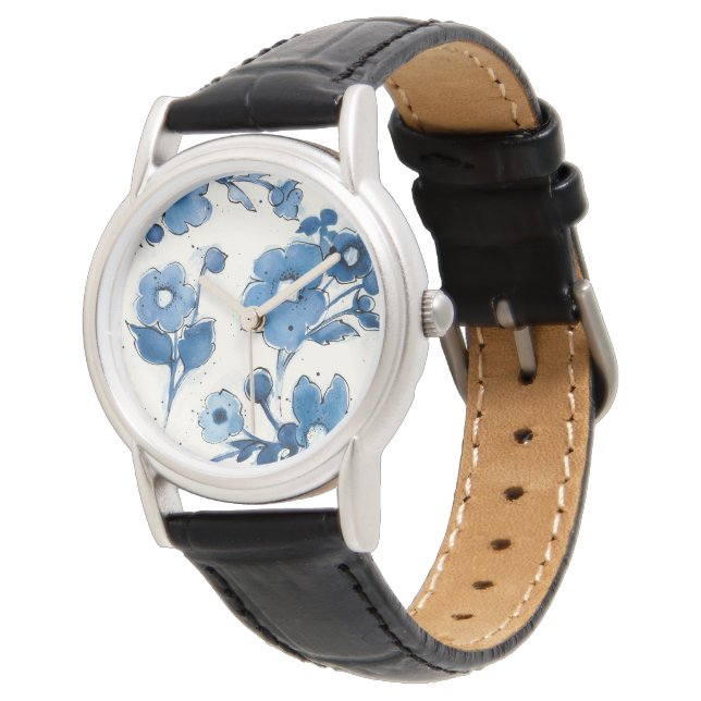 Independant Blue Blooms Watch (Angled)