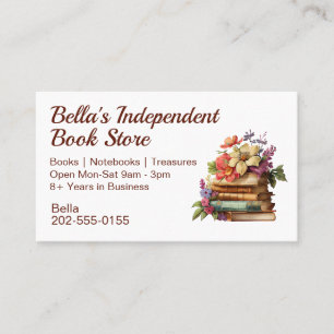 Independant Book Store Floral Business Card