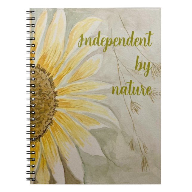 Independant by nature journal  sunflower (Front)