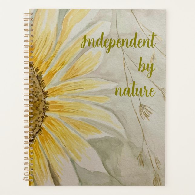 Independant by nature journal  sunflower planner (Front)