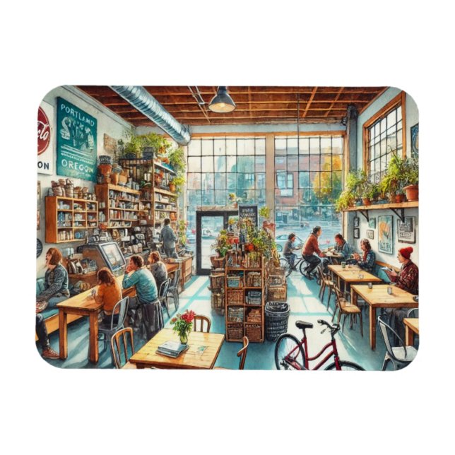 Independant Cafe in Portland Oregon Magnet (Horizontal)