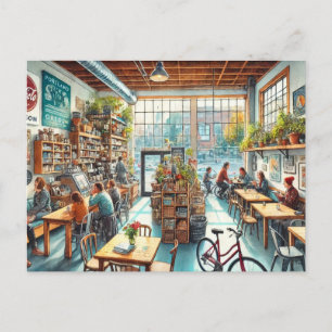 Independant Cafe in Portland Oregon Postcard