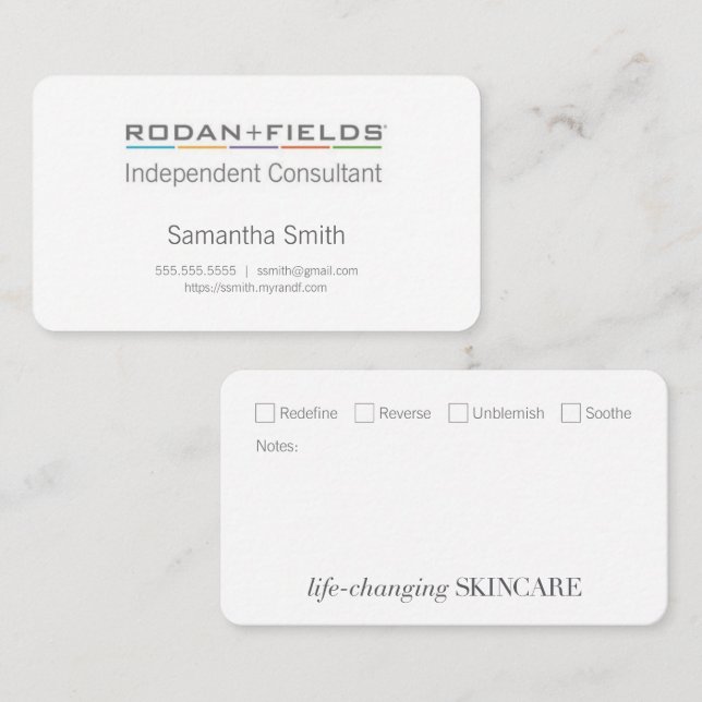 Independant Consultant Biz Cards with Checkboxes (Front/Back)