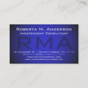 Independant Consultant Elegant Blue Monogram Business Card