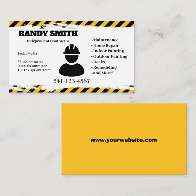 Independant Contractor Business Card (Front/Back)