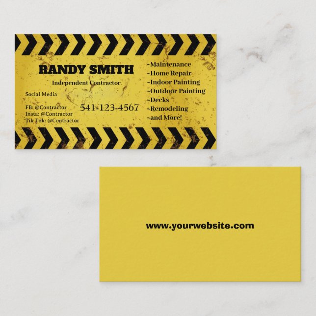 Independant Contractor Business Card (Front/Back)