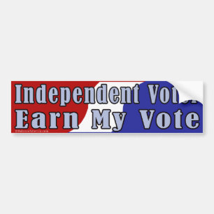 Independant Earn My Vote Bumper Sticker
