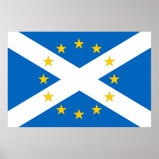 Independant European Scotland Flag Poster Print