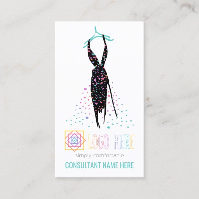 Independant Fashion Retailer Blogger add Logo Business Card (Front)