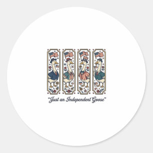 Independant Goose Patriotic Vintage T-Shirt Design Classic Round Sticker