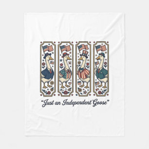 Independant Goose Patriotic Vintage T-Shirt Design Fleece Blanket