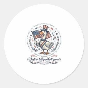 Independant Goose Vintage Patriotic Shirt Design ( Classic Round Sticker