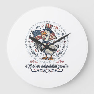 Independant Goose Vintage Patriotic Shirt Design ( Large Clock