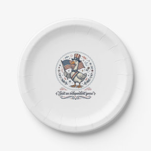 Independant Goose Vintage Patriotic Shirt Design ( Paper Plate
