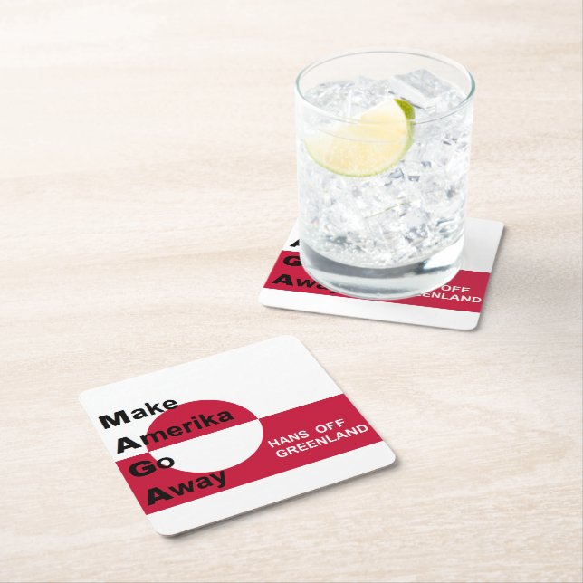 Independant Greenland Square Paper Coaster (Insitu)