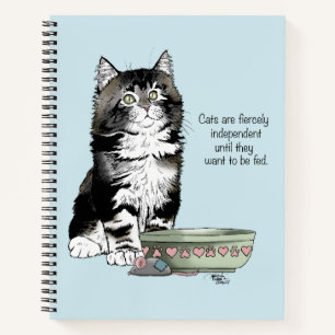Independant Grey Tabby Blue Cute Funny Cat Notebook