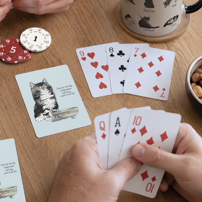 Independant Grey Tabby Blue Cute Funny Cat Playing Cards (Creator Uploaded)