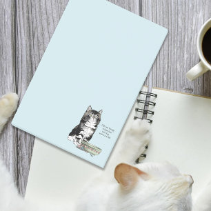 Independant Grey Tabby Blue Cute Funny Cat Post-it Notes
