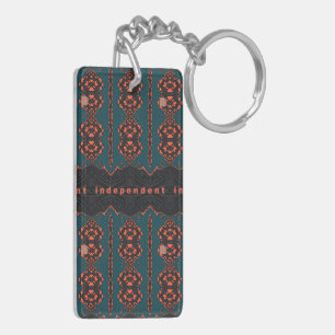Independant in Orange and Green Key Ring