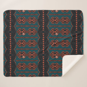 Independant in Orange and Green Sherpa Blanket