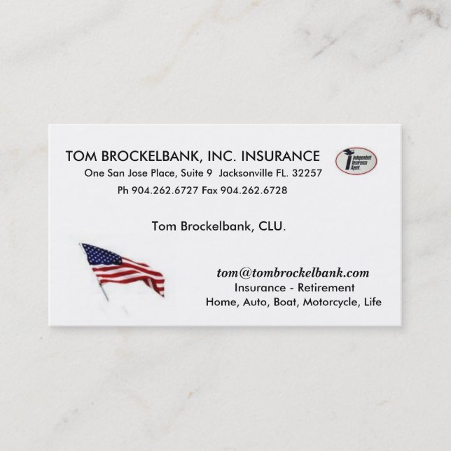 Independant Ins Agent logo, 21d467edcdad1638[1]... Calling Card (Front)