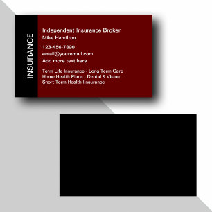 Independant Insurance Agent  Business Card