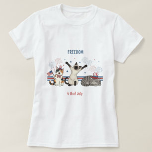Independant Meowtions – Funny 4th of July Cat T-Shirt