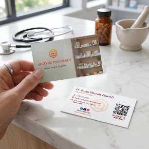 Independant Pharmacy Minimalist Red Light Business Card