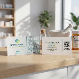 Independant Pharmacy   Modern Minimalist Barcode Business Card