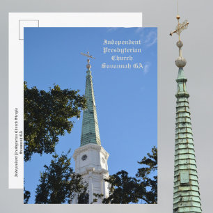 Independant Presbyterian Church Steeple Savannah Postcard